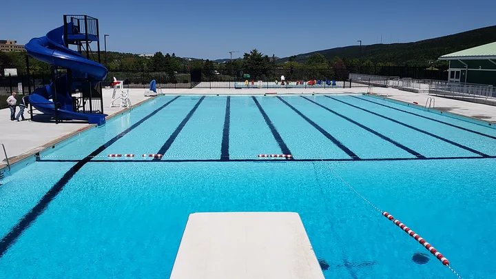 Bowring Park Pool photographed from the diving board.