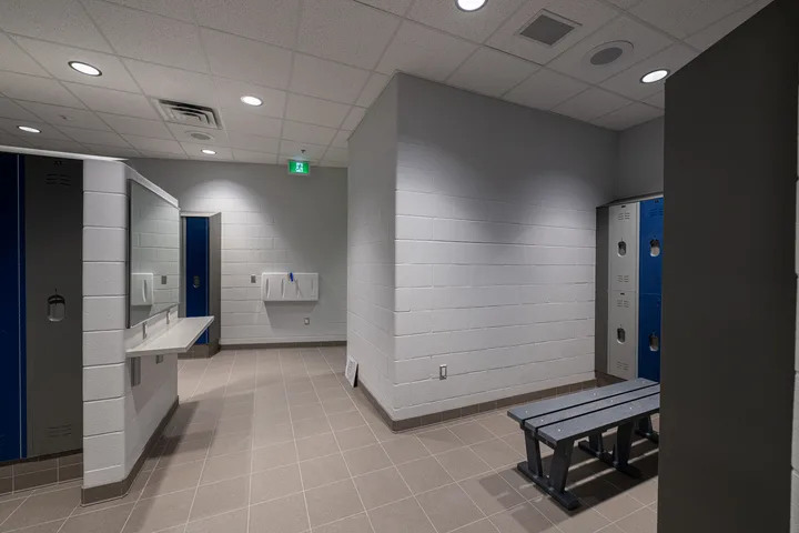 Change-room interior at H.G.R.
