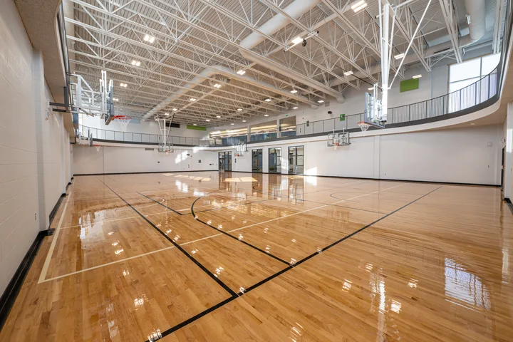 Gymnasium inside the new H.G.R.